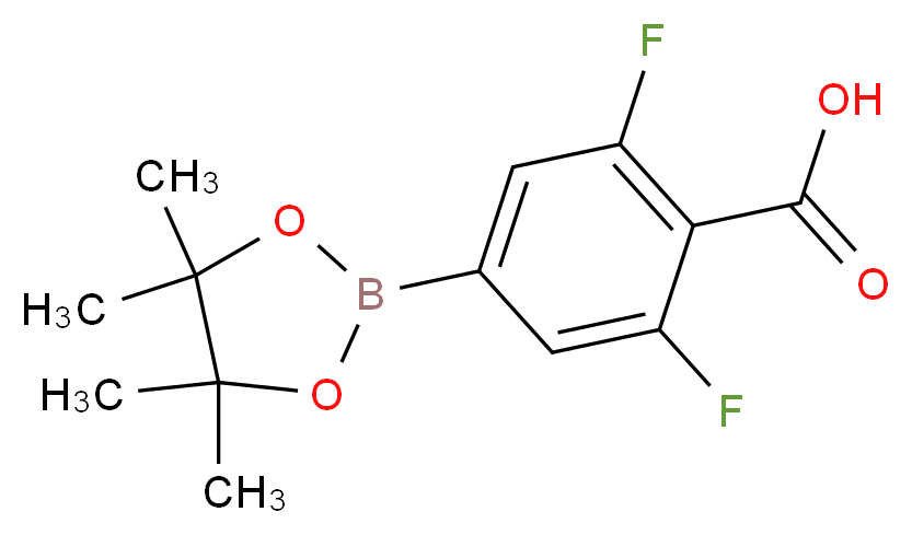 2,6-Difluoro-4-(4,4,5,5-tetramethyl-1,3,2-dioxaborolan-2-yl)benzoic acid_分子结构_CAS_1008119-07-0)