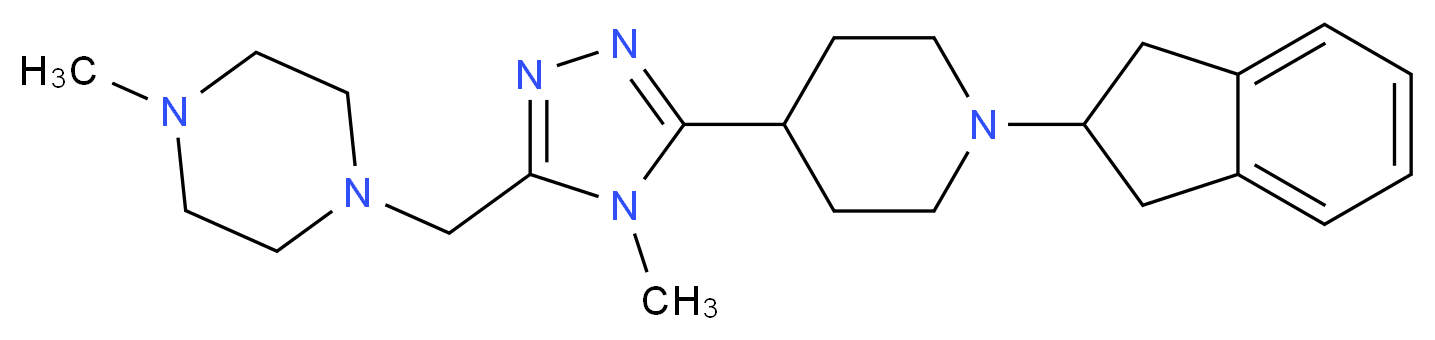 1-({5-[1-(2,3-dihydro-1H-inden-2-yl)piperidin-4-yl]-4-methyl-4H-1,2,4-triazol-3-yl}methyl)-4-methylpiperazine_分子结构_CAS_)