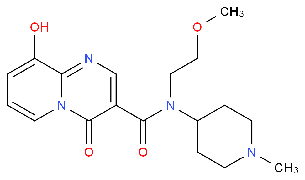 9-hydroxy-N-(2-methoxyethyl)-N-(1-methylpiperidin-4-yl)-4-oxo-4H-pyrido[1,2-a]pyrimidine-3-carboxamide_分子结构_CAS_)