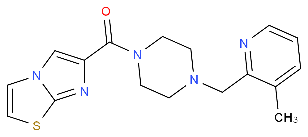 6-({4-[(3-methylpyridin-2-yl)methyl]piperazin-1-yl}carbonyl)imidazo[2,1-b][1,3]thiazole_分子结构_CAS_)