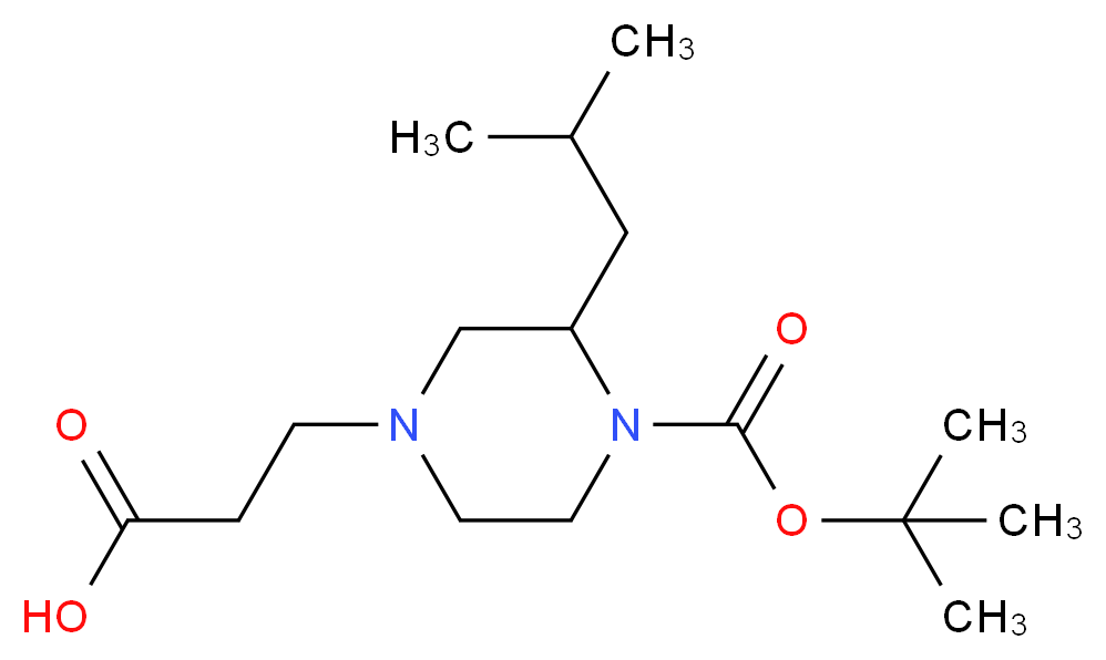 3-(4-(tert-butoxycarbonyl)-3-isobutylpiperazin-1-yl)propanoic acid_分子结构_CAS_1060814-04-1)