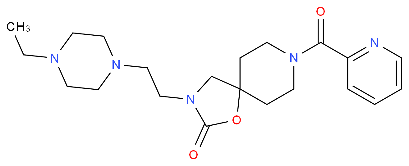 3-[2-(4-ethylpiperazin-1-yl)ethyl]-8-(pyridin-2-ylcarbonyl)-1-oxa-3,8-diazaspiro[4.5]decan-2-one_分子结构_CAS_)
