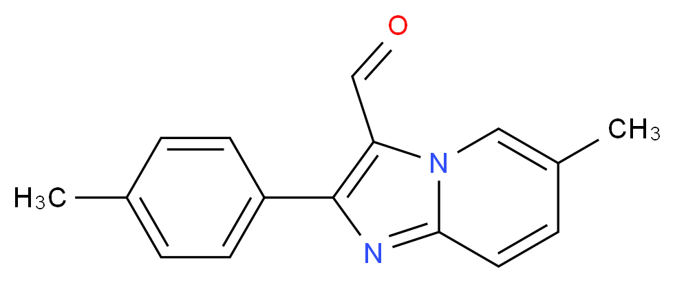 6-methyl-2-(4-methylphenyl)imidazo[1,2-a]pyridine-3-carbaldehyde_分子结构_CAS_400777-11-9