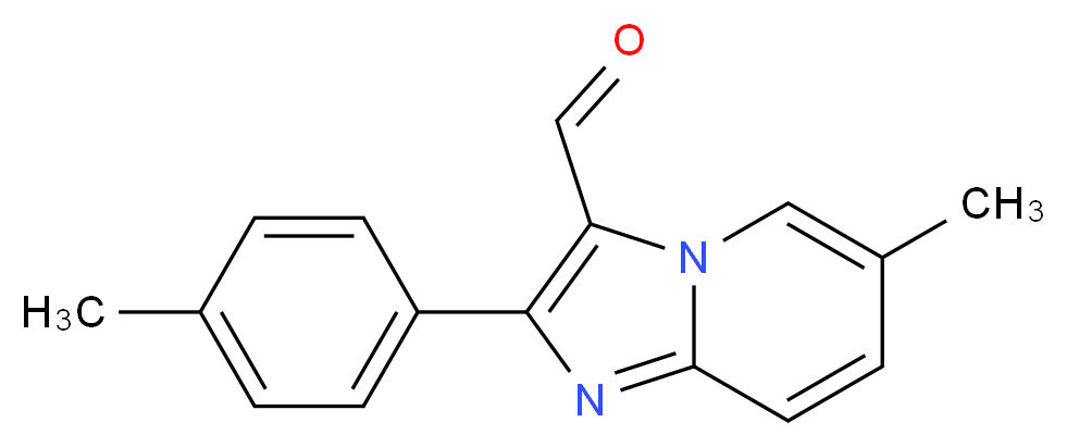 6-Methyl-2-(4-methylphenyl)imidazo[1,2-a]pyridine-3-carbaldehyde_分子结构_CAS_)