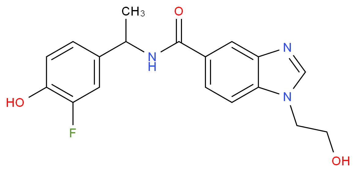 N-[1-(3-fluoro-4-hydroxyphenyl)ethyl]-1-(2-hydroxyethyl)-1H-benzimidazole-5-carboxamide_分子结构_CAS_)