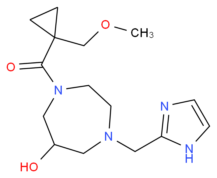 1-(1H-imidazol-2-ylmethyl)-4-{[1-(methoxymethyl)cyclopropyl]carbonyl}-1,4-diazepan-6-ol_分子结构_CAS_)
