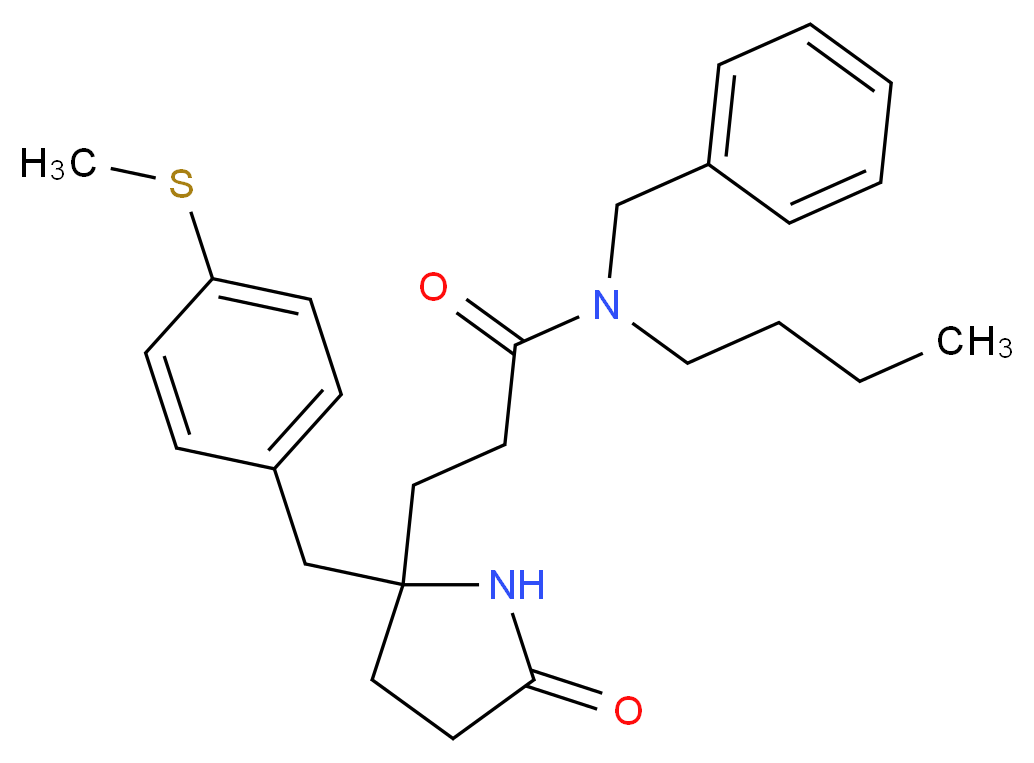N-benzyl-N-butyl-3-{2-[4-(methylthio)benzyl]-5-oxo-2-pyrrolidinyl}propanamide_分子结构_CAS_)