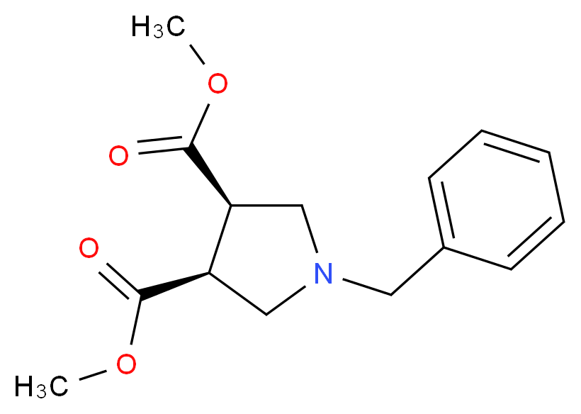 cis-Dimethyl 1-benzylpyrrolidine-3,4-dicarboxylate_分子结构_CAS_87813-06-7)