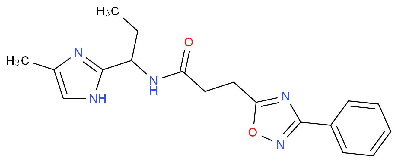 N-[1-(4-methyl-1H-imidazol-2-yl)propyl]-3-(3-phenyl-1,2,4-oxadiazol-5-yl)propanamide_分子结构_CAS_)