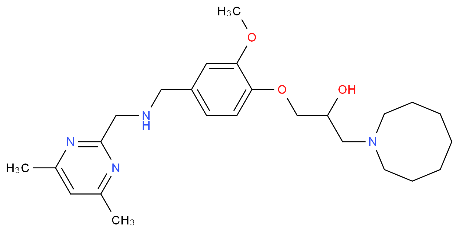 1-(1-azocanyl)-3-[4-({[(4,6-dimethyl-2-pyrimidinyl)methyl]amino}methyl)-2-methoxyphenoxy]-2-propanol_分子结构_CAS_)