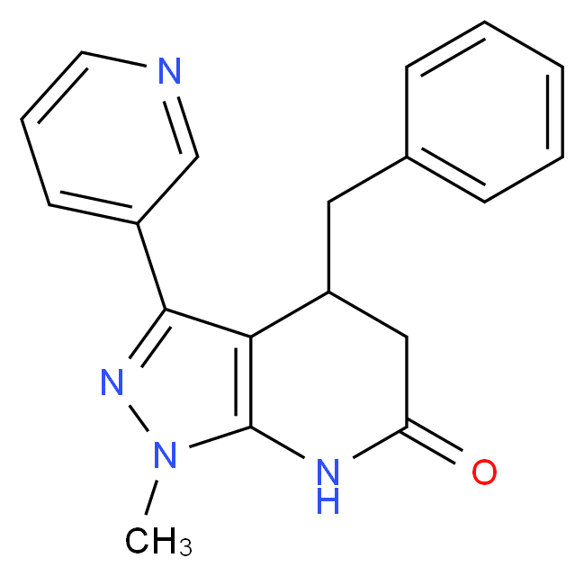 4-benzyl-1-methyl-3-pyridin-3-yl-1,4,5,7-tetrahydro-6H-pyrazolo[3,4-b]pyridin-6-one_分子结构_CAS_)