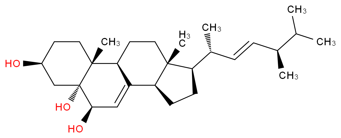 (1S,2R,5S,7R,8R,11R,14R,15R)-14-[(2R,3E,5R)-5,6-dimethylhept-3-en-2-yl]-2,15-dimethyltetracyclo[8.7.0.0<sup>2</sup>,<sup>7</sup>.0<sup>1</sup><sup>1</sup>,<sup>1</sup><sup>5</sup>]heptadec-9-ene-5,7,8-triol_分子结构_CAS_516-37-0