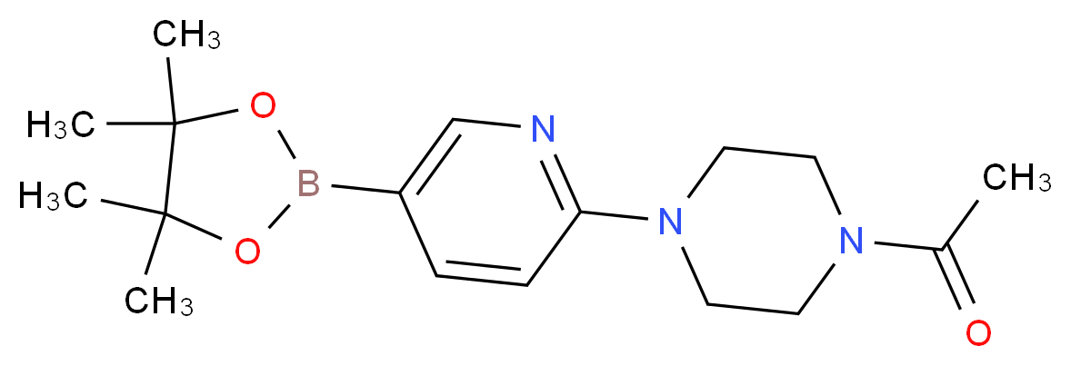 1-{4-[5-(tetramethyl-1,3,2-dioxaborolan-2-yl)pyridin-2-yl]piperazin-1-yl}ethan-1-one_分子结构_CAS_1073372-01-6