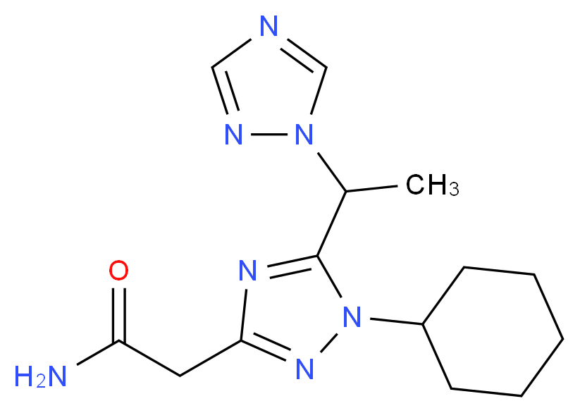 2-{1-cyclohexyl-5-[1-(1H-1,2,4-triazol-1-yl)ethyl]-1H-1,2,4-triazol-3-yl}acetamide_分子结构_CAS_)