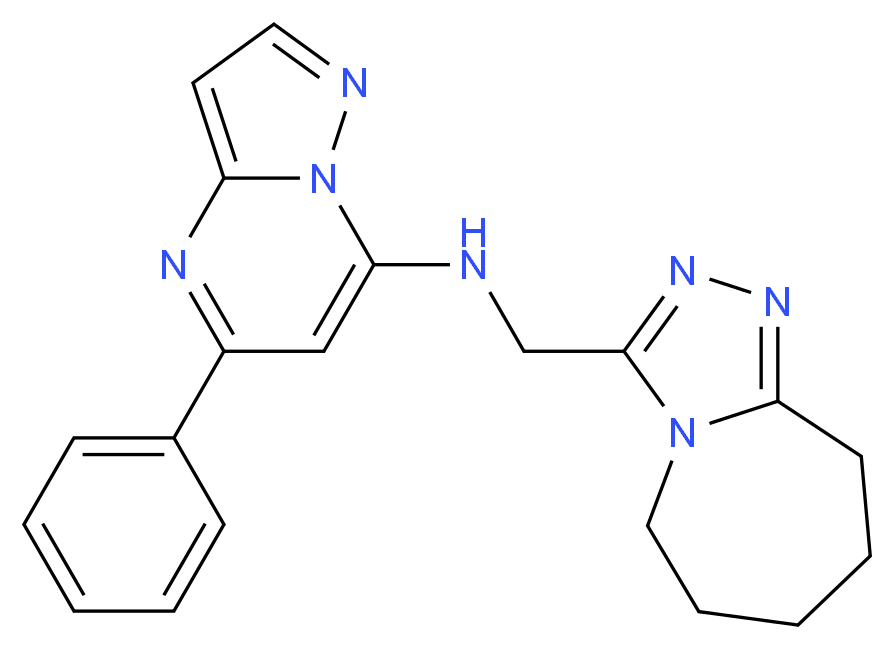 5-phenyl-N-(6,7,8,9-tetrahydro-5H-[1,2,4]triazolo[4,3-a]azepin-3-ylmethyl)pyrazolo[1,5-a]pyrimidin-7-amine_分子结构_CAS_)