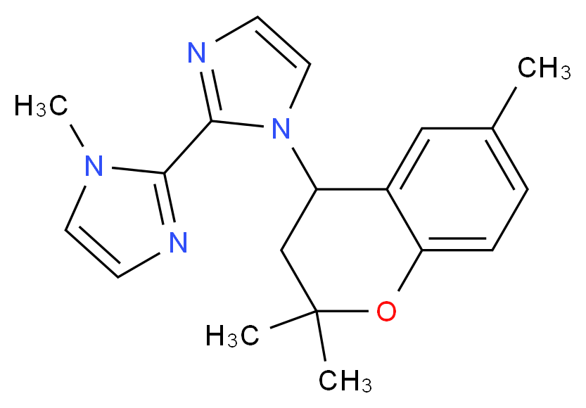 1-methyl-1'-(2,2,6-trimethyl-3,4-dihydro-2H-chromen-4-yl)-1H,1'H-2,2'-biimidazole_分子结构_CAS_)
