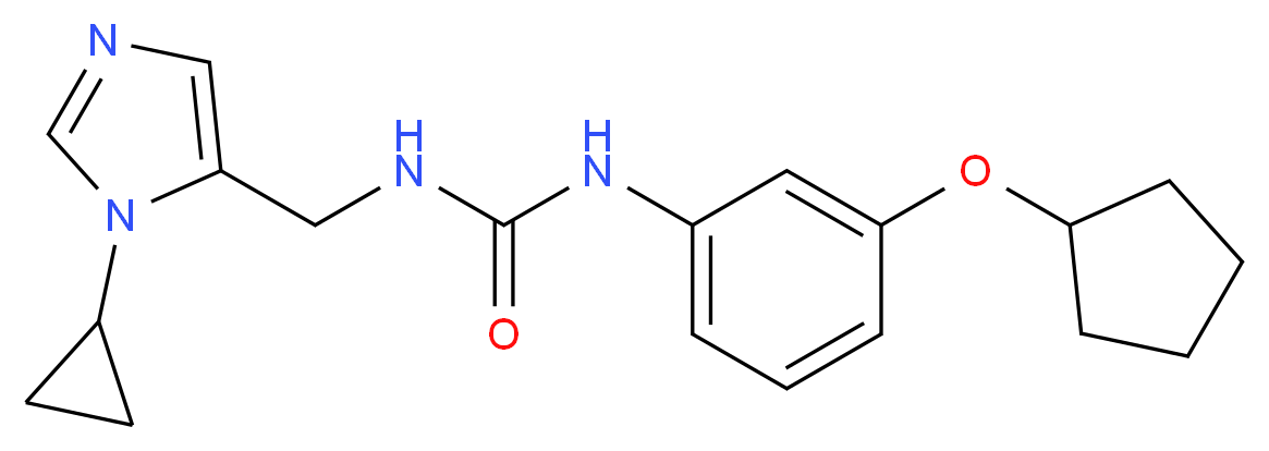 N-[3-(cyclopentyloxy)phenyl]-N'-[(1-cyclopropyl-1H-imidazol-5-yl)methyl]urea_分子结构_CAS_)