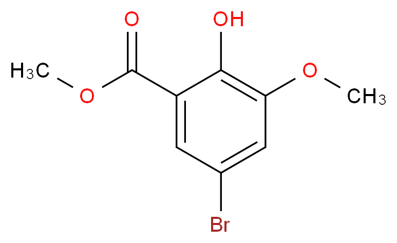 Methyl 5-bromo-2-hydroxy-3-methoxybenzoate_分子结构_CAS_134419-43-5)