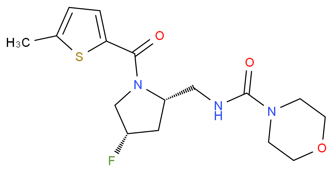 N-({(2S,4S)-4-fluoro-1-[(5-methyl-2-thienyl)carbonyl]pyrrolidin-2-yl}methyl)morpholine-4-carboxamide_分子结构_CAS_)
