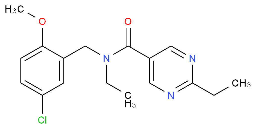 N-(5-chloro-2-methoxybenzyl)-N,2-diethylpyrimidine-5-carboxamide_分子结构_CAS_)