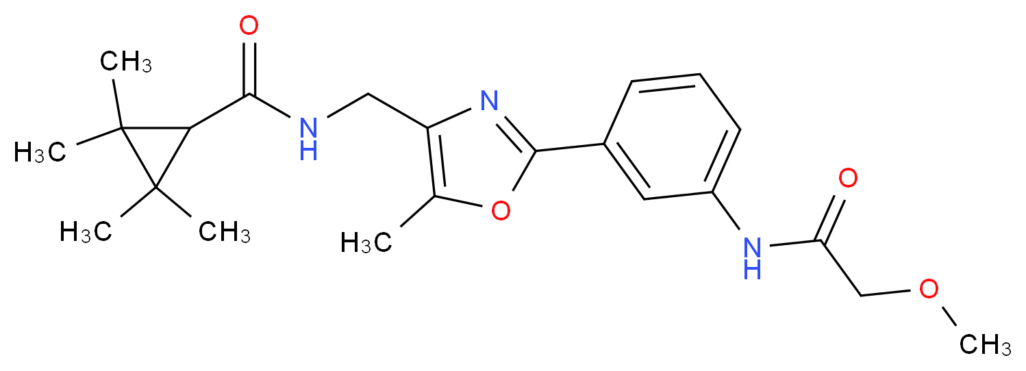 N-[(2-{3-[(methoxyacetyl)amino]phenyl}-5-methyl-1,3-oxazol-4-yl)methyl]-2,2,3,3-tetramethylcyclopropanecarboxamide_分子结构_CAS_)