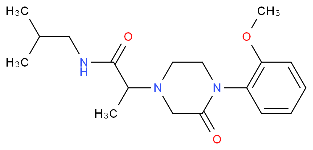 N-isobutyl-2-[4-(2-methoxyphenyl)-3-oxo-1-piperazinyl]propanamide_分子结构_CAS_)