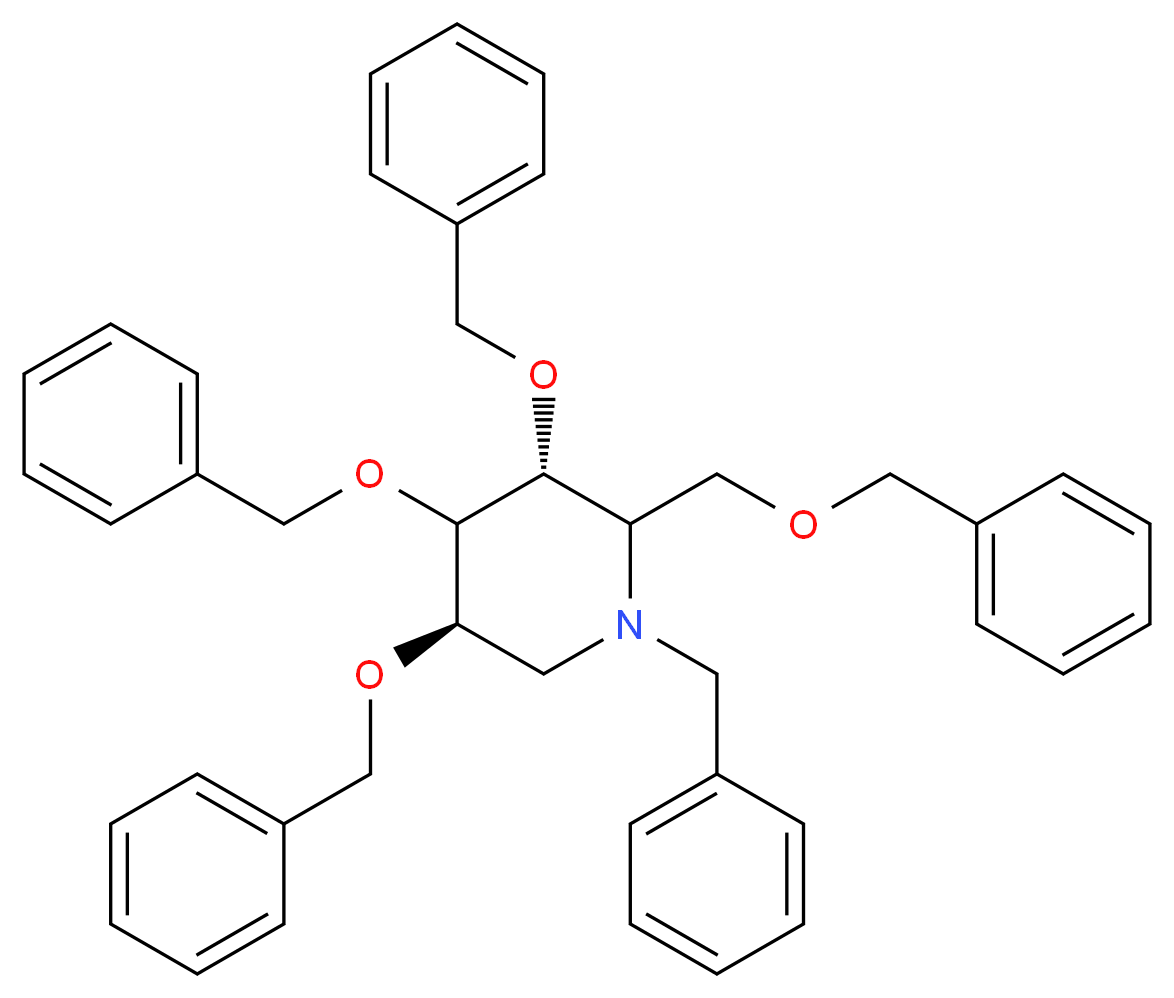 (3R,5R)-1-benzyl-3,4,5-tris(benzyloxy)-2-[(benzyloxy)methyl]piperidine_分子结构_CAS_151963-95-0