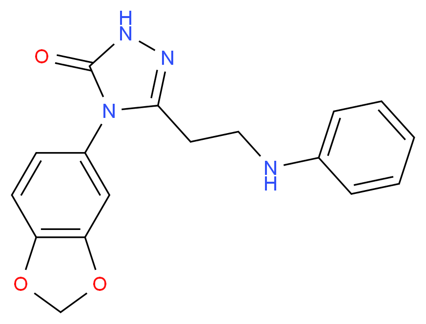 5-(2-anilinoethyl)-4-(1,3-benzodioxol-5-yl)-2,4-dihydro-3H-1,2,4-triazol-3-one_分子结构_CAS_)