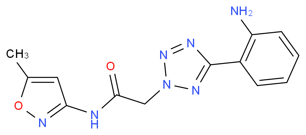 2-[5-(2-aminophenyl)-2H-1,2,3,4-tetrazol-2-yl]-N-(5-methyl-1,2-oxazol-3-yl)acetamide_分子结构_CAS_436093-06-0