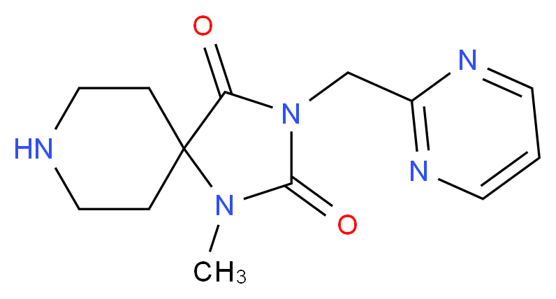 1-methyl-3-(pyrimidin-2-ylmethyl)-1,3,8-triazaspiro[4.5]decane-2,4-dione_分子结构_CAS_)