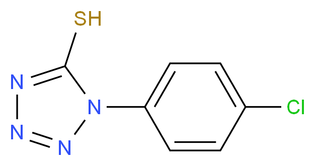 1-(4-chlorophenyl)-1H-1,2,3,4-tetrazole-5-thiol_分子结构_CAS_27143-76-6