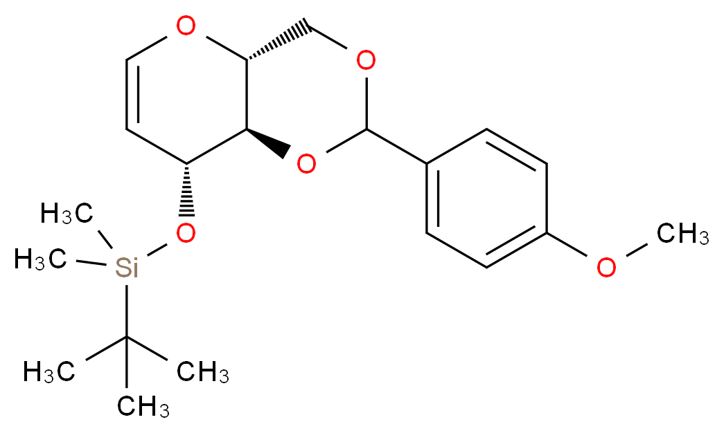 3-O-(叔丁基二甲基甲硅烷基)-4,6-O-(4-甲氧苯亚甲基)-D-葡萄烯糖_分子结构_CAS_)