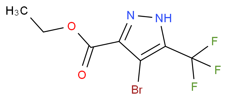 ethyl 4-bromo-5-(trifluoromethyl)-1H-pyrazole-3-carboxylate_分子结构_CAS_1240278-21-0