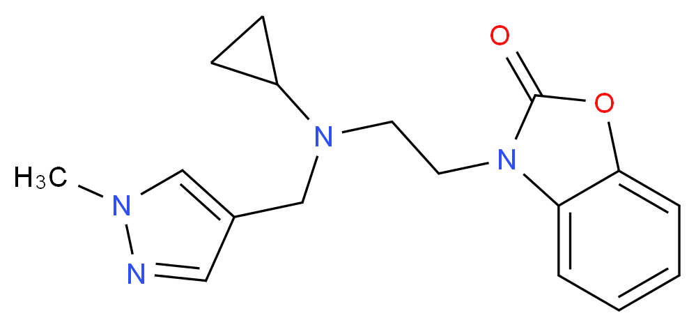 3-(2-{cyclopropyl[(1-methyl-1H-pyrazol-4-yl)methyl]amino}ethyl)-1,3-benzoxazol-2(3H)-one_分子结构_CAS_)