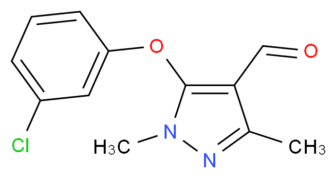 5-(3-Chlorophenoxy)-1,3-dimethyl-1H-pyrazole-4-carbaldehyde_分子结构_CAS_)