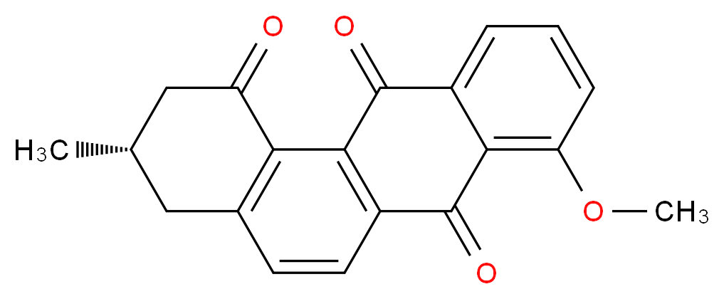 (3S)-8-methoxy-3-methyl-1,2,3,4,7,12-hexahydrotetraphene-1,7,12-trione_分子结构_CAS_91421-42-0