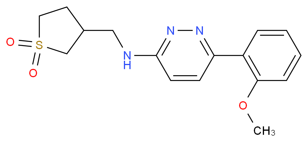 N-[(1,1-dioxidotetrahydro-3-thienyl)methyl]-6-(2-methoxyphenyl)pyridazin-3-amine_分子结构_CAS_)