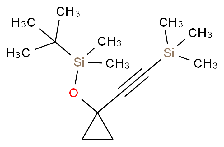 (2-{1-[(tert-butyldimethylsilyl)oxy]cyclopropyl}ethynyl)trimethylsilane_分子结构_CAS_1246816-70-5