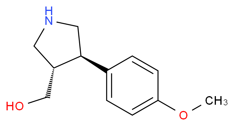 ((3S,4R)-4-(4-methoxyphenyl)pyrrolidin-3-yl)methanol_分子结构_CAS_937692-64-3(relative))