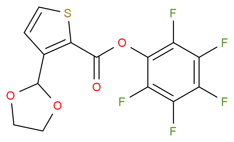 pentafluorophenyl 3-(1,3-dioxolan-2-yl)thiophene-2-carboxylate_分子结构_CAS_910037-02-4