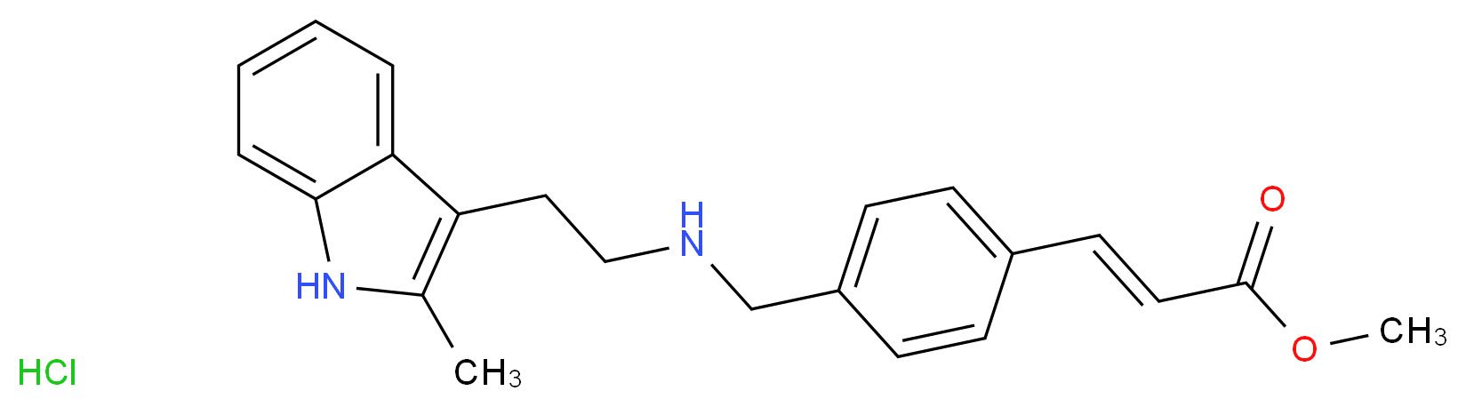 methyl (2E)-3-[4-({[2-(2-methyl-1H-indol-3-yl)ethyl]amino}methyl)phenyl]prop-2-enoate hydrochloride_分子结构_CAS_441741-66-8