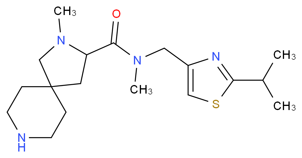 N-[(2-isopropyl-1,3-thiazol-4-yl)methyl]-N,2-dimethyl-2,8-diazaspiro[4.5]decane-3-carboxamide_分子结构_CAS_)