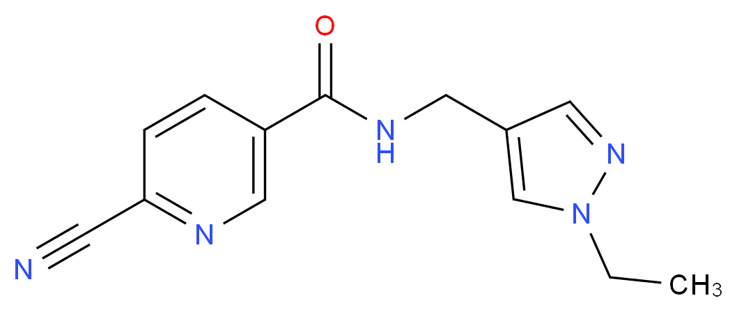6-cyano-N-[(1-ethyl-1H-pyrazol-4-yl)methyl]nicotinamide_分子结构_CAS_)