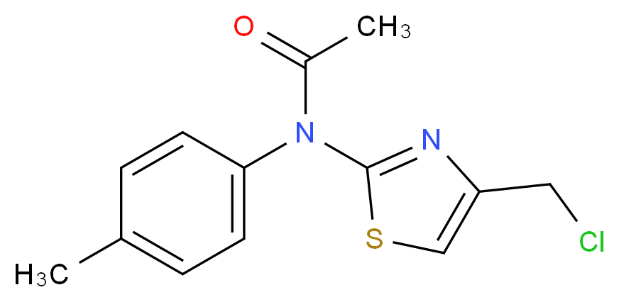 N-[4-(chloromethyl)-1,3-thiazol-2-yl]-N-(4-methylphenyl)acetamide_分子结构_CAS_58905-46-7