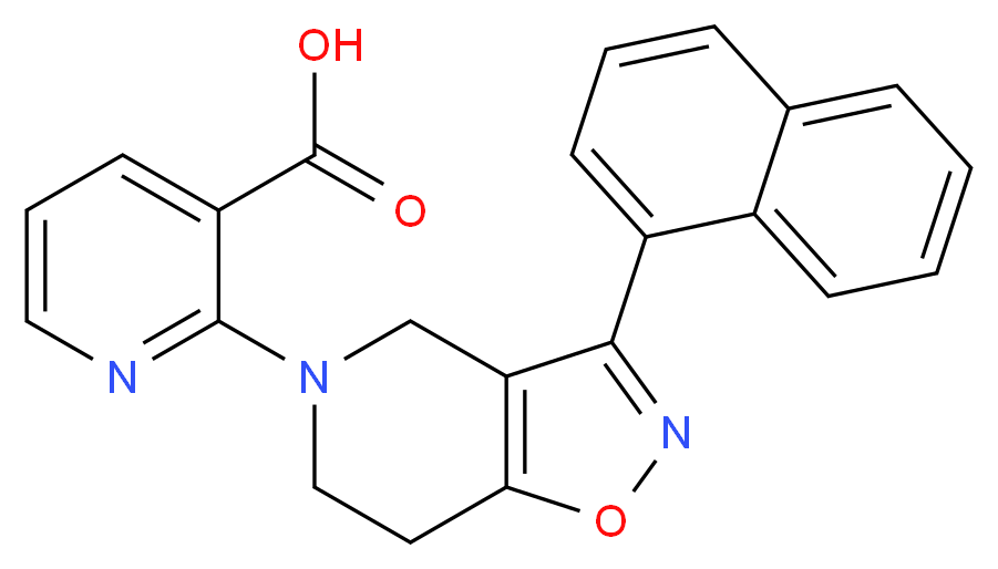 2-[3-(1-naphthyl)-6,7-dihydroisoxazolo[4,5-c]pyridin-5(4H)-yl]nicotinic acid_分子结构_CAS_)