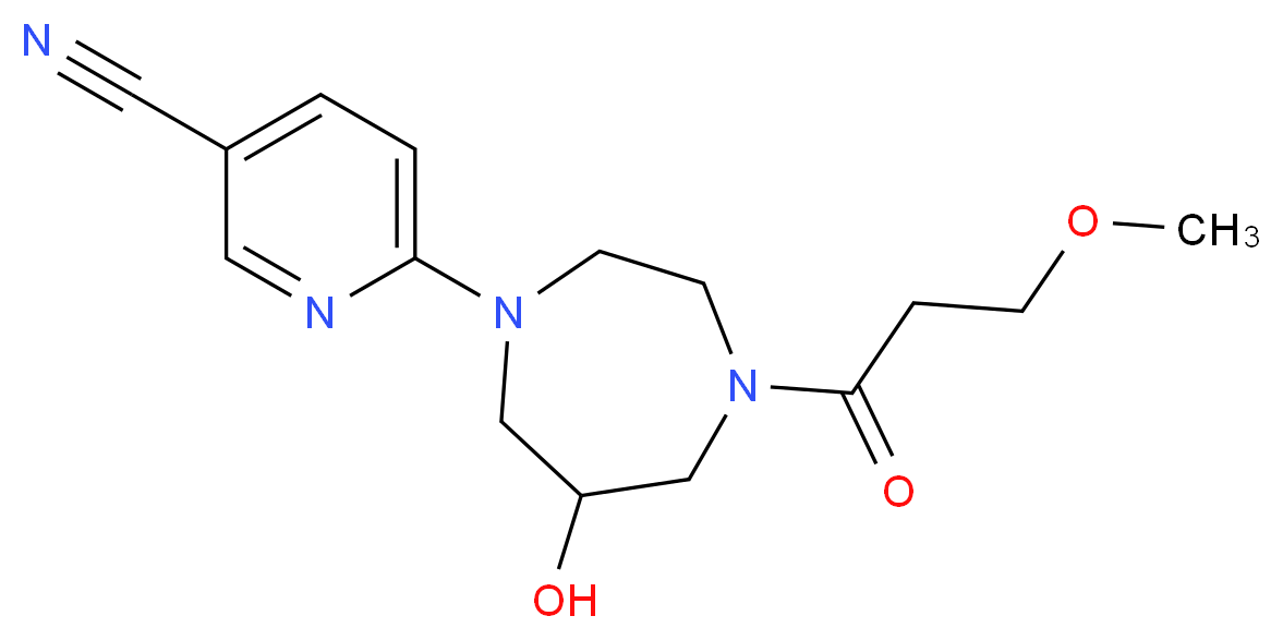 6-[6-hydroxy-4-(3-methoxypropanoyl)-1,4-diazepan-1-yl]nicotinonitrile_分子结构_CAS_)