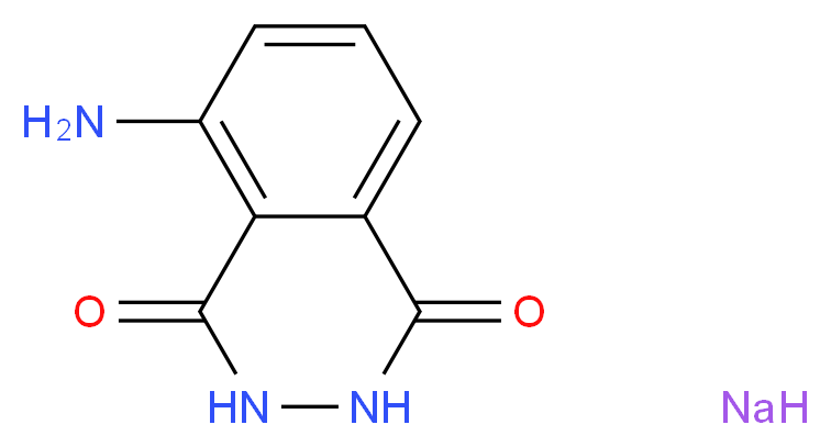 5-amino-1,2,3,4-tetrahydrophthalazine-1,4-dione sodium_分子结构_CAS_20666-12-0