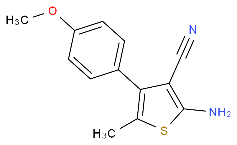 2-Amino-4-(4-methoxyphenyl)-5-methylthiophene-3-carbonitrile_分子结构_CAS_100005-23-0)