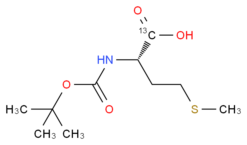 (2S)-2-{[(tert-butoxy)carbonyl]amino}-4-(methylsulfanyl)(1-<sup>1</sup><sup>3</sup>C)butanoic acid_分子结构_CAS_286437-20-5