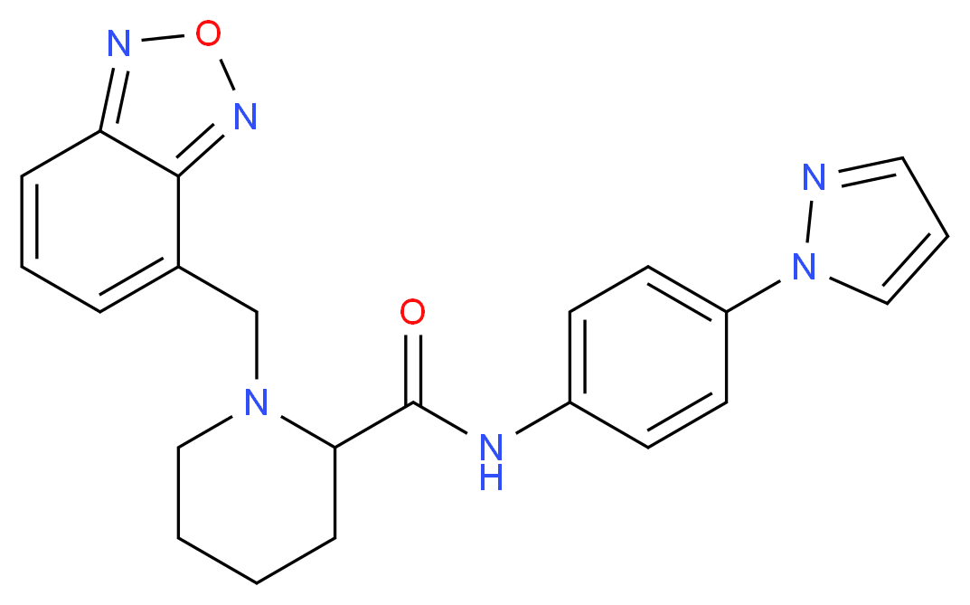 1-(2,1,3-benzoxadiazol-4-ylmethyl)-N-[4-(1H-pyrazol-1-yl)phenyl]-2-piperidinecarboxamide_分子结构_CAS_)